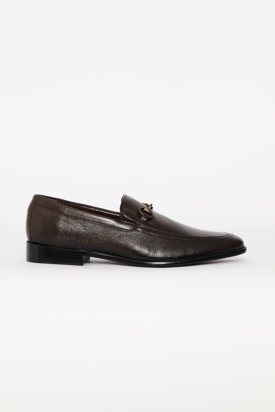Smart Leather Loafer With Trim - Chocolate