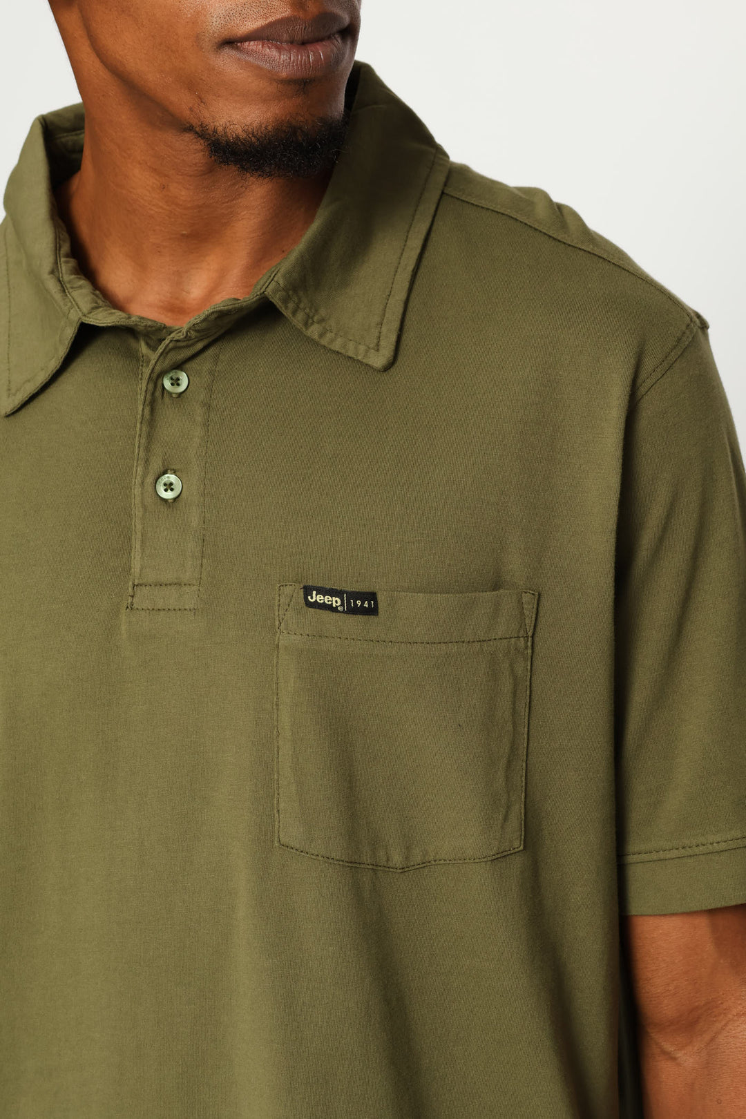 Pigment Wash Basic Polo Golfer - Olive
