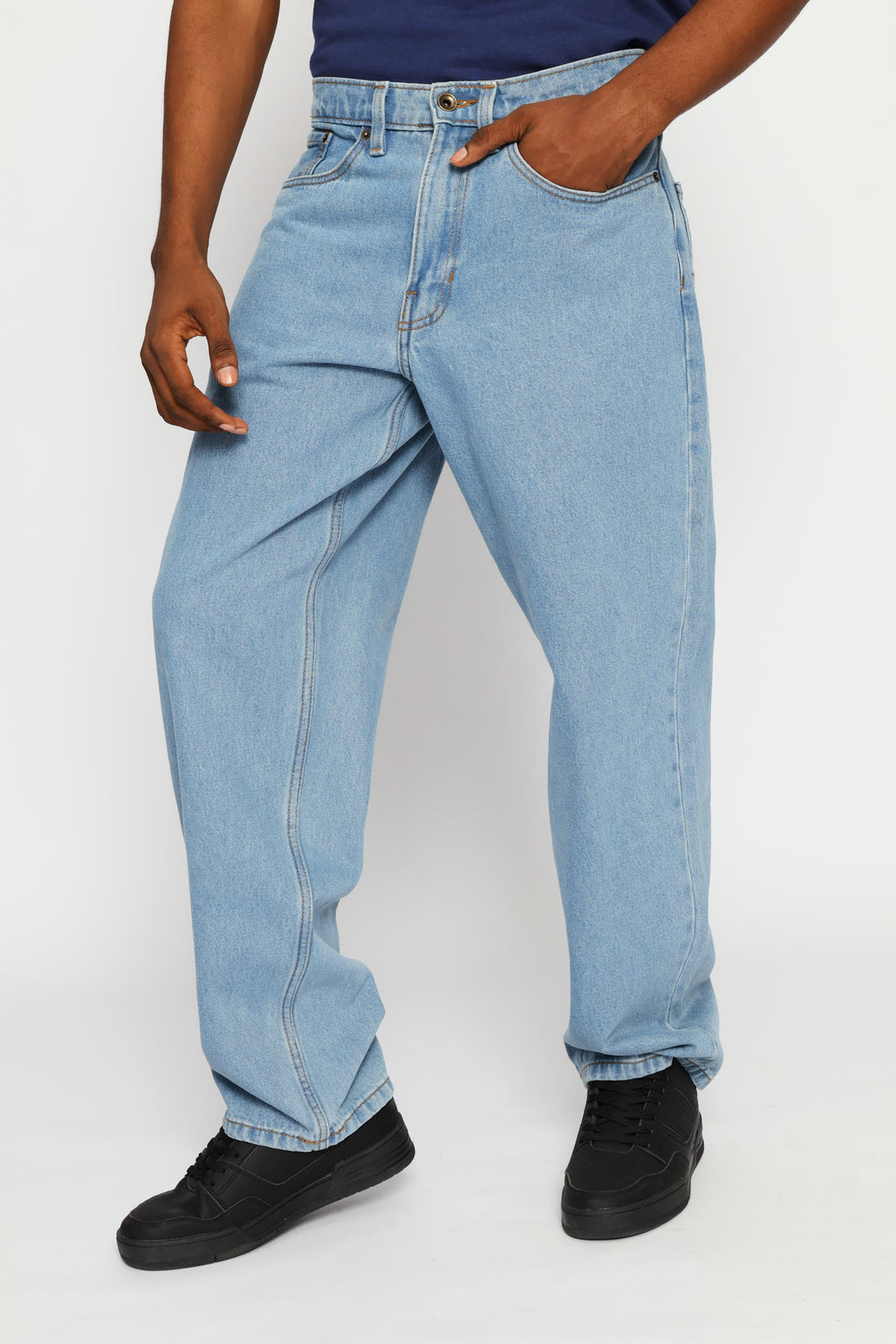 Check-5 Loose Denim Pant - Stonewash