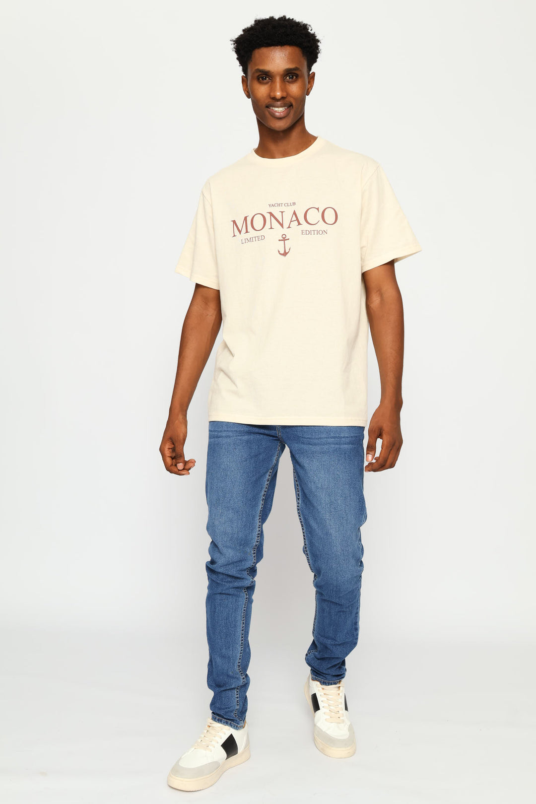 Monaco Basic Print Tee - Ecru