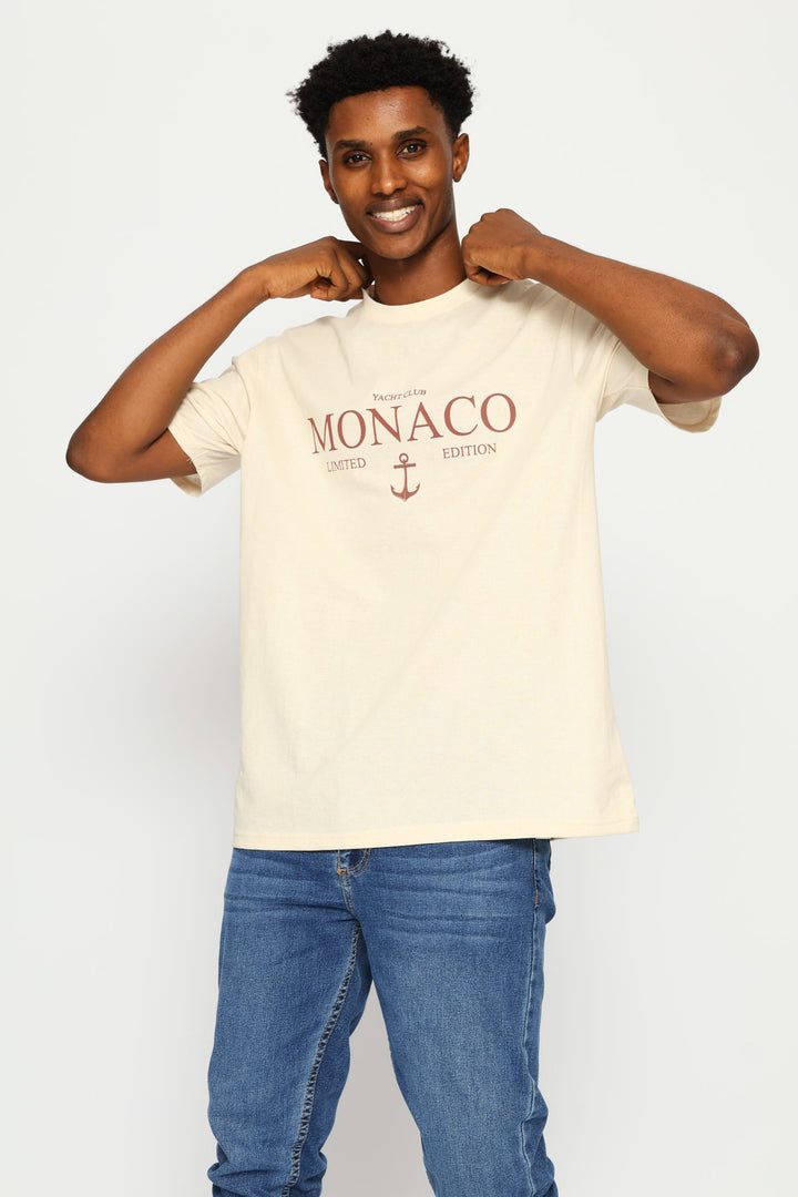 Monaco Basic Print Tee - Ecru