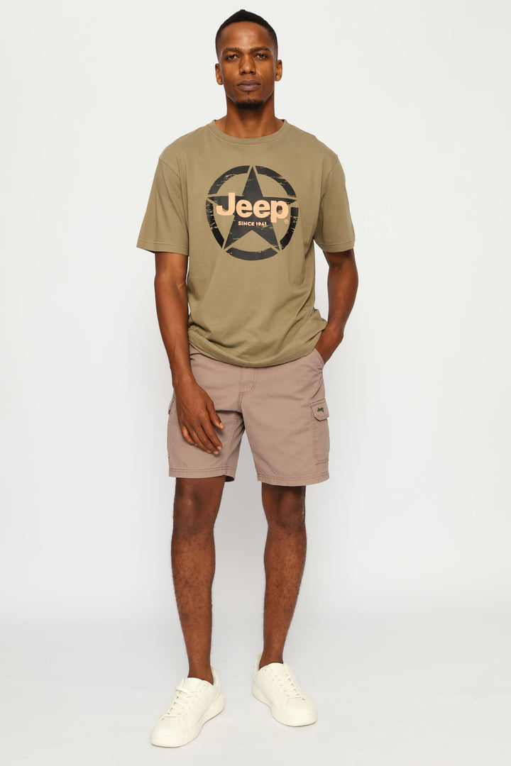 Fashion Graphic Star Tee - Olive