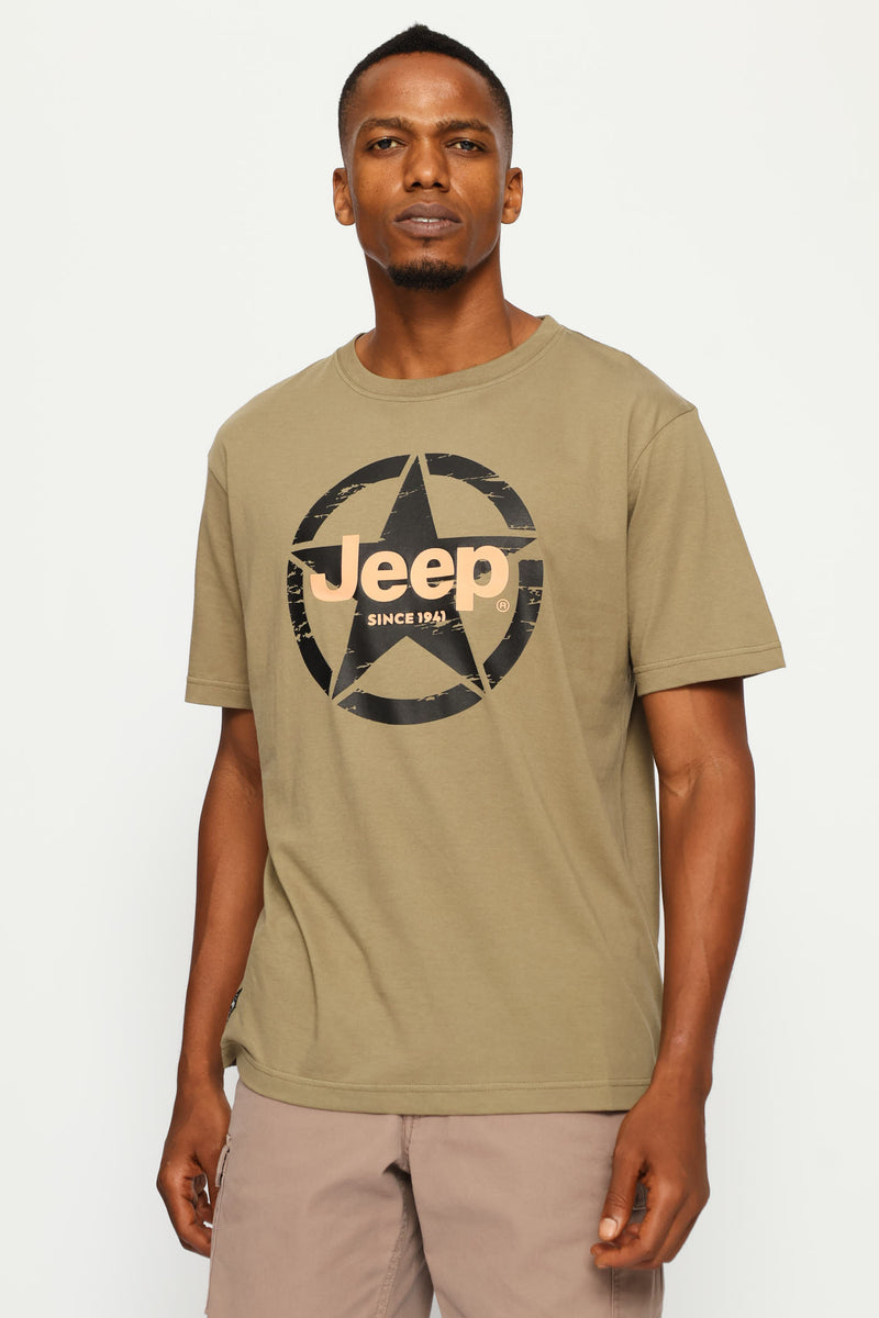 Fashion Graphic Star Tee - Olive