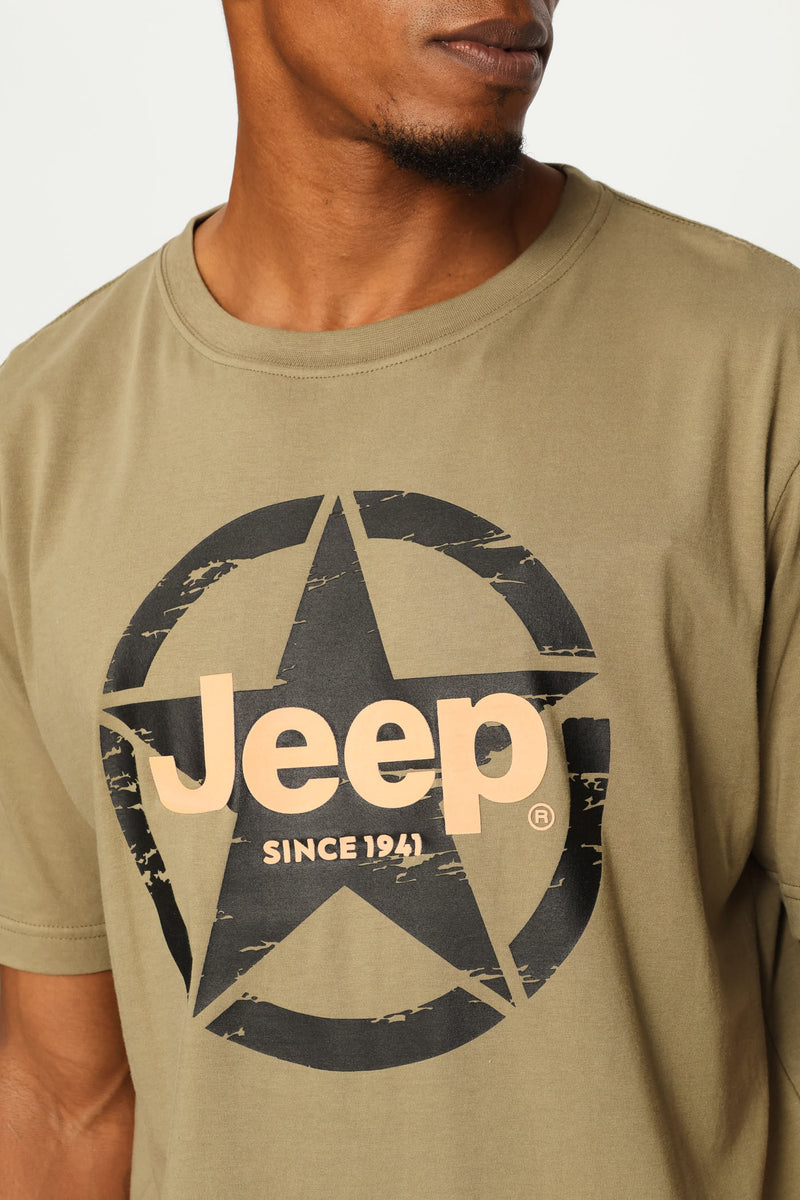 Fashion Graphic Star Tee - Olive