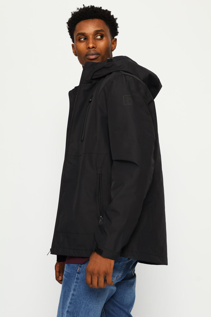 Light Weight Basic Parker Jacket - Black