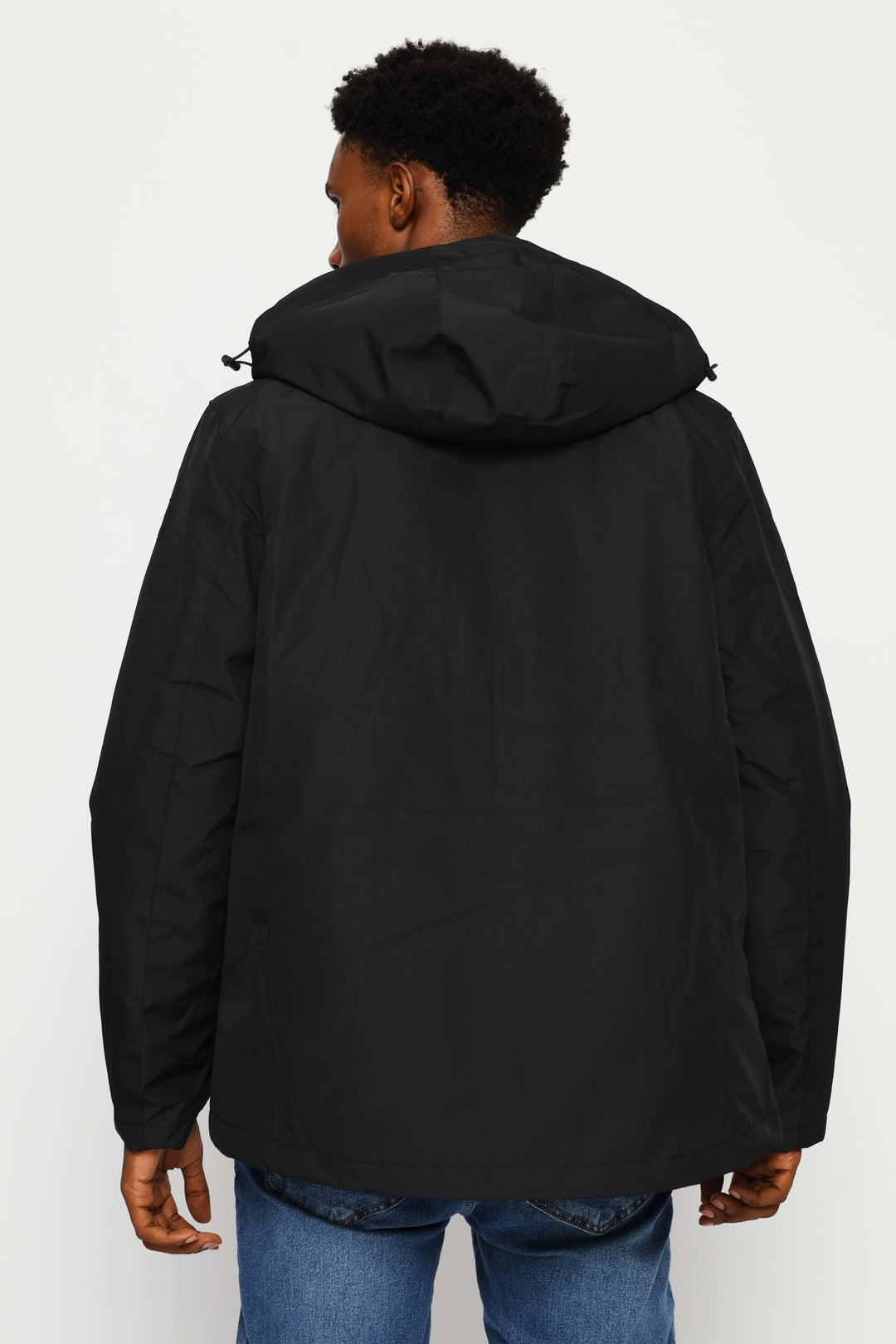 Light Weight Basic Parker Jacket - Black