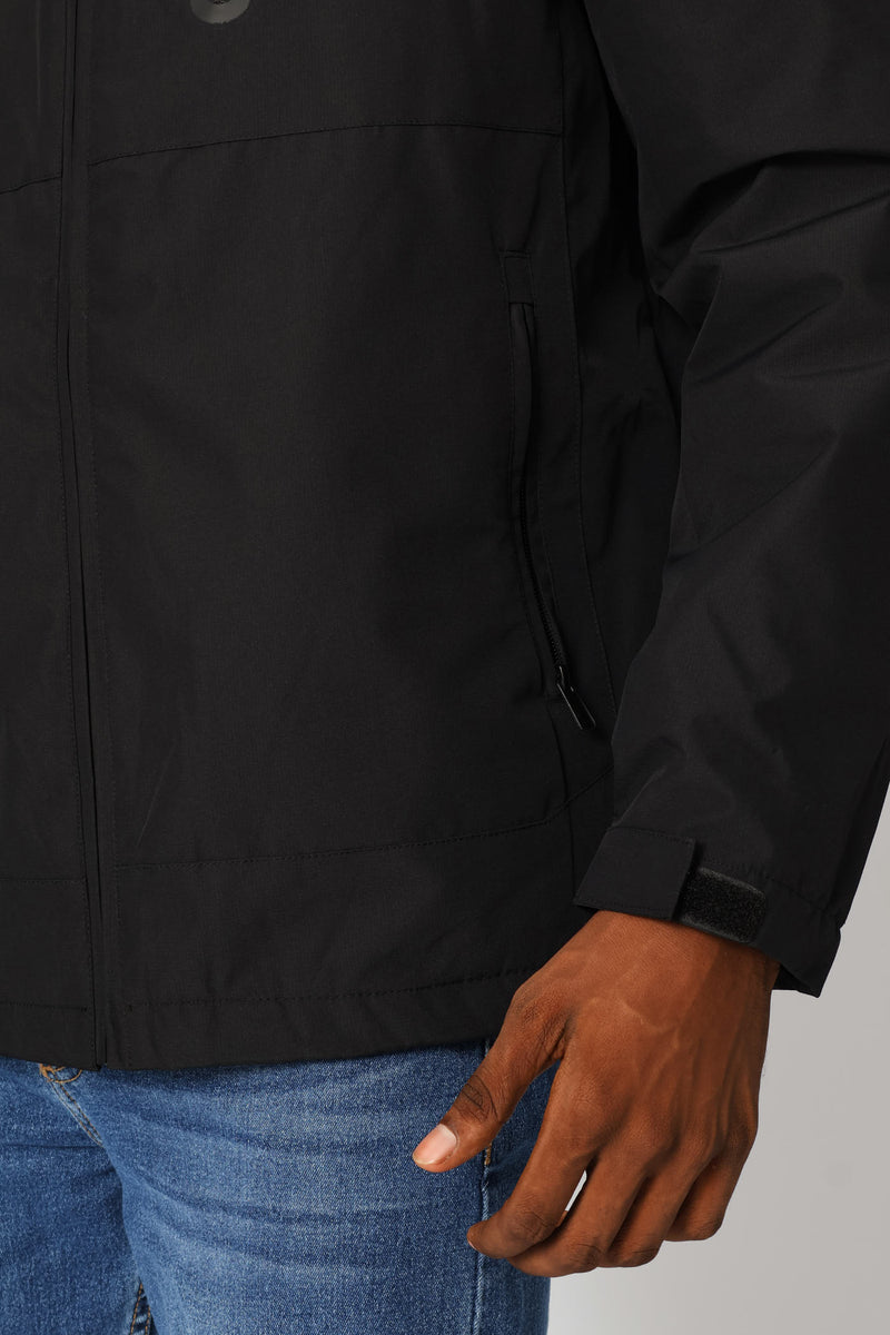 Light Weight Basic Parker Jacket - Black