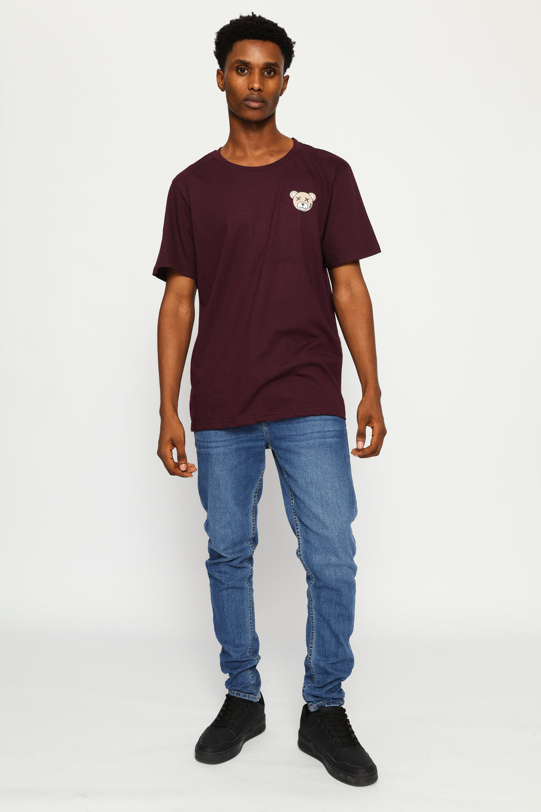 Fig Small Teddy Basic Print Tee - Dark Purple