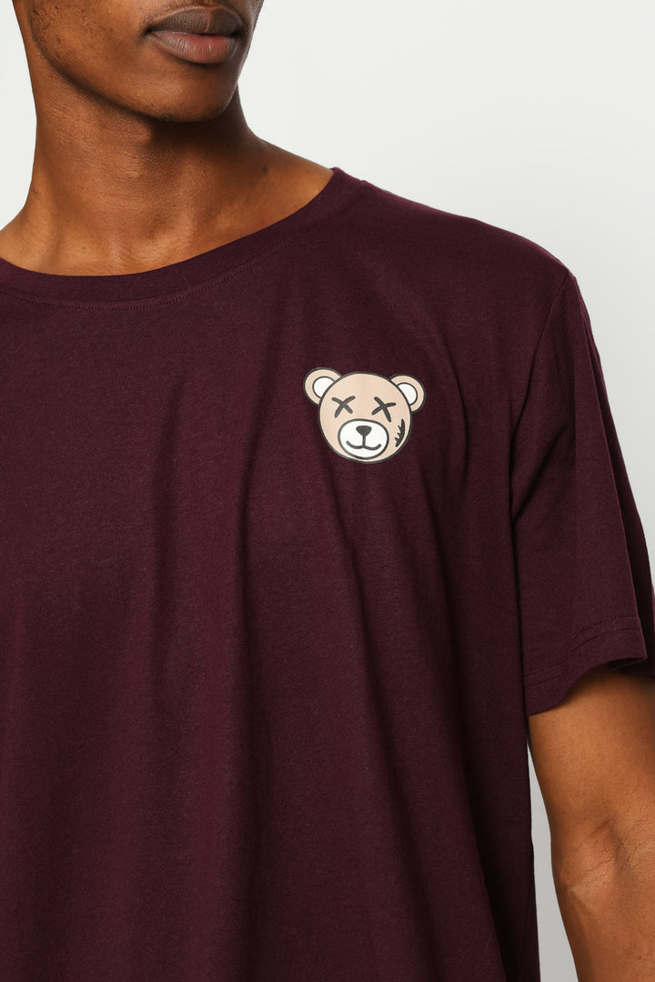 Fig Small Teddy Basic Print Tee - Dark Purple