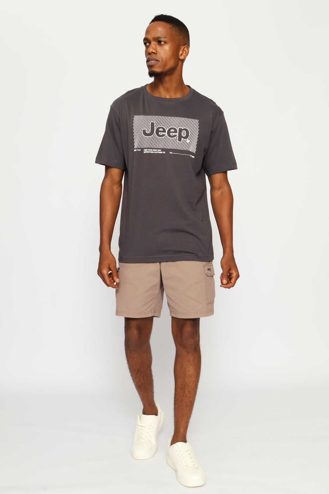 Fashion Graphic Front Print Tee - Navy