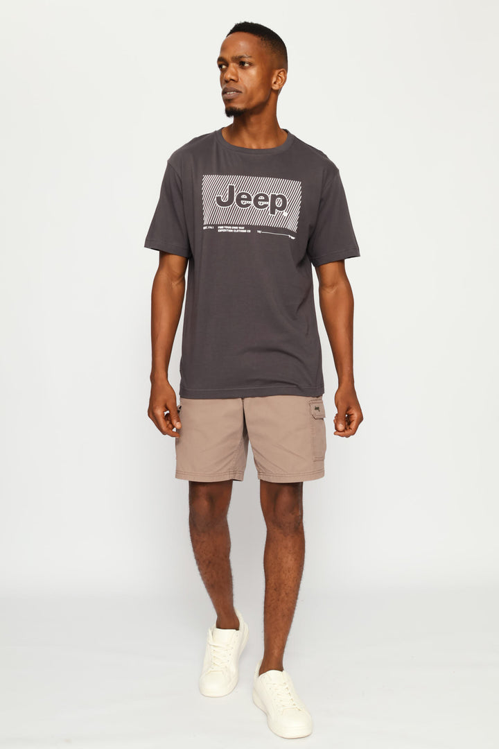 Fashion Graphic Front Print Tee - Navy