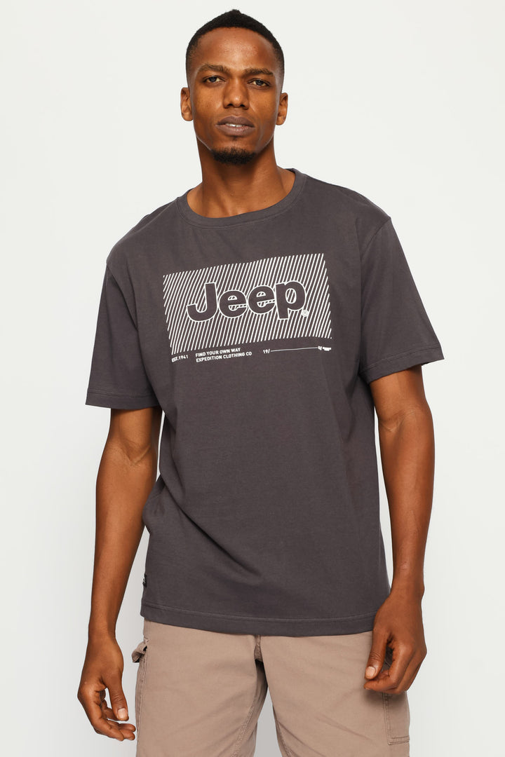 Fashion Graphic Front Print Tee - Navy