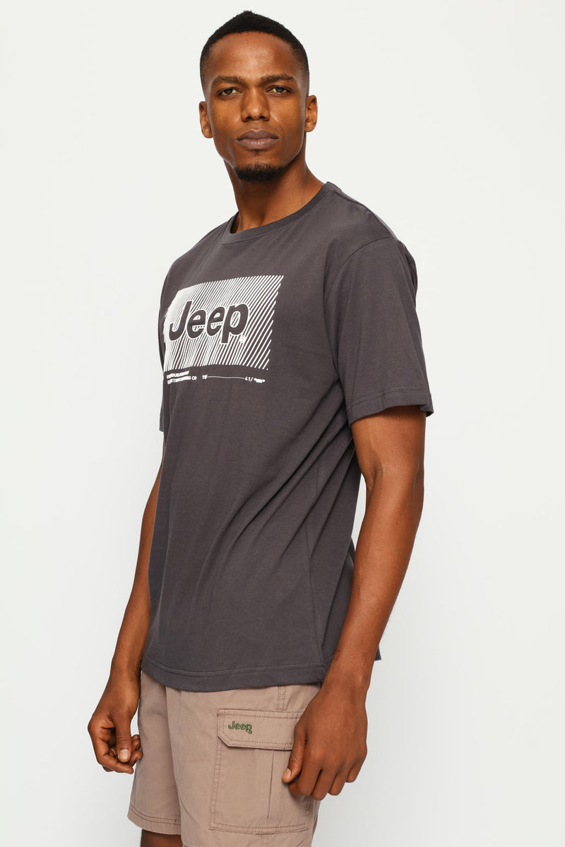 Fashion Graphic Front Print Tee - Navy