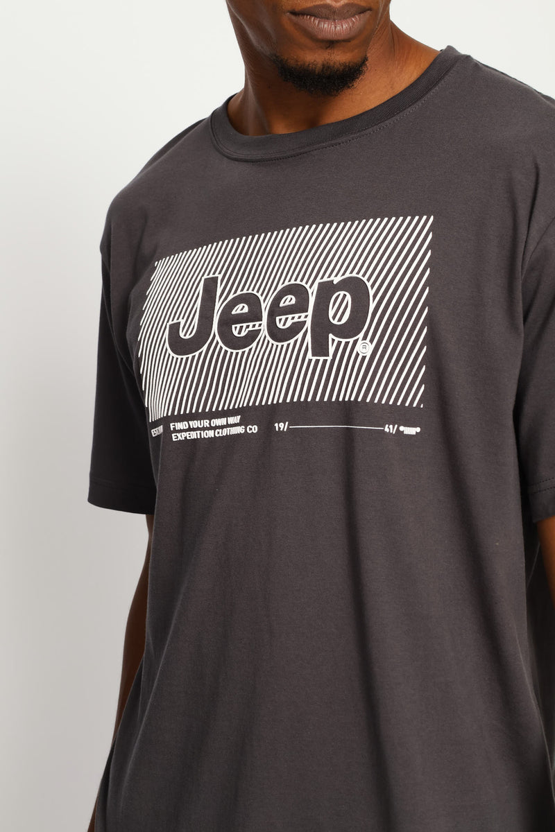 Fashion Graphic Front Print Tee - Navy