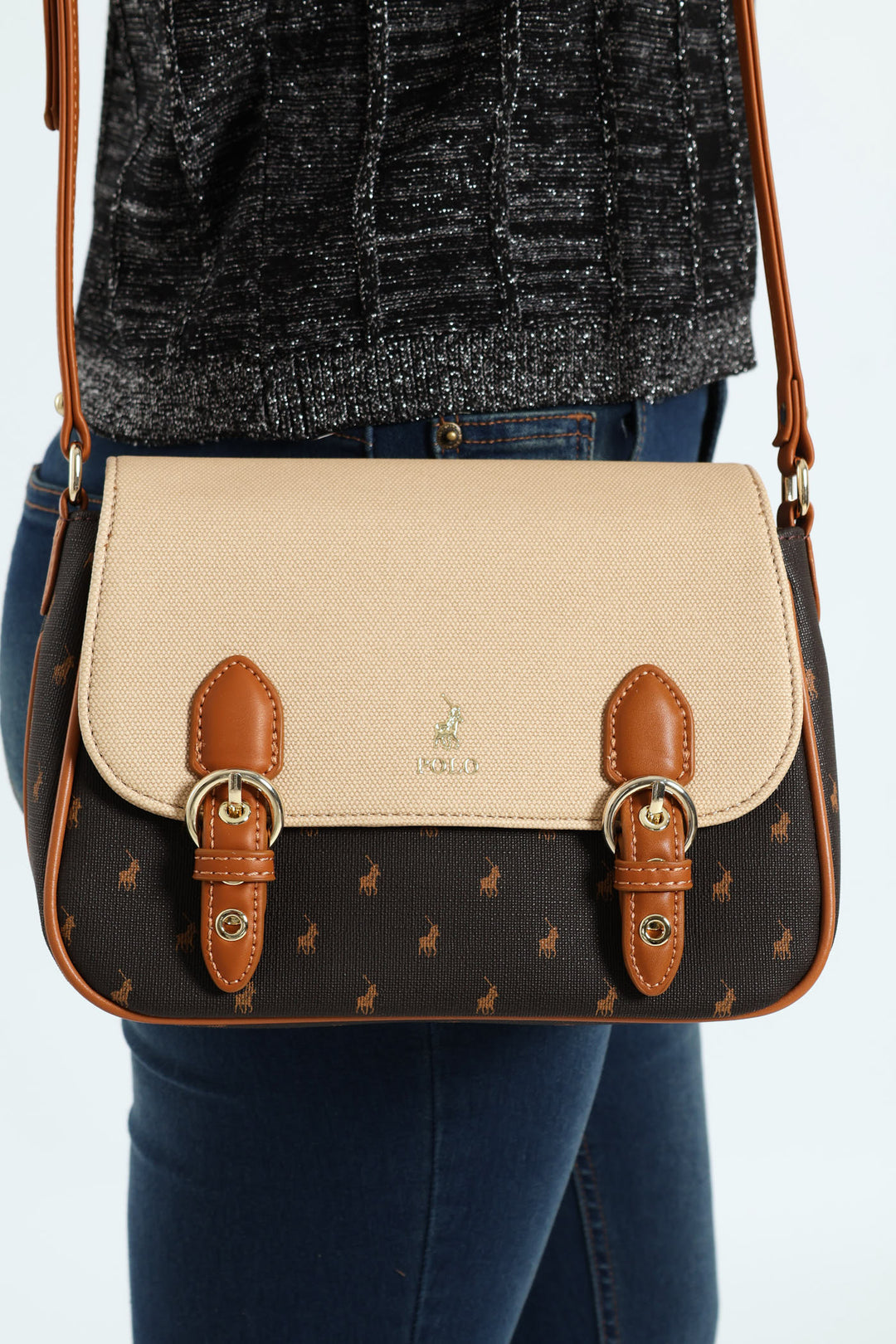 Chalbi Messenger Crossbody Bag - Brown