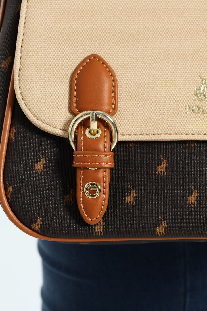 Chalbi Messenger Crossbody Bag - Brown