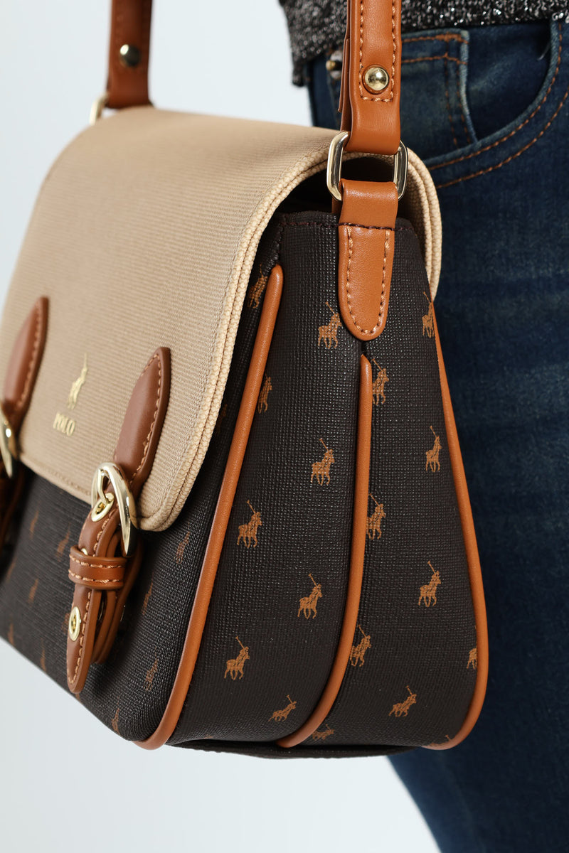 Chalbi Messenger Crossbody Bag - Brown