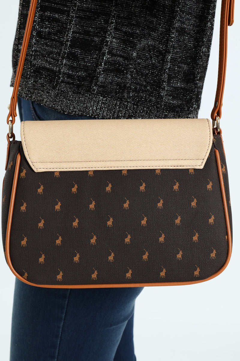 Chalbi Messenger Crossbody Bag - Brown