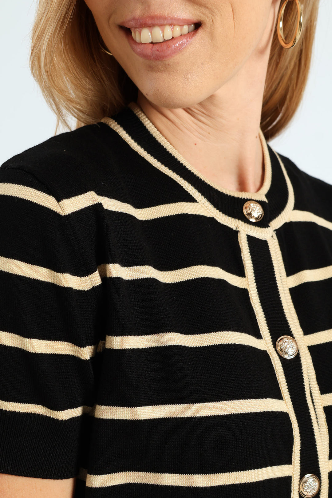 Striped Cardigan - Black