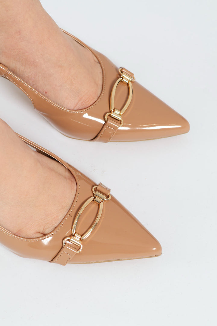 Kitten Slingback Heel - Taupe