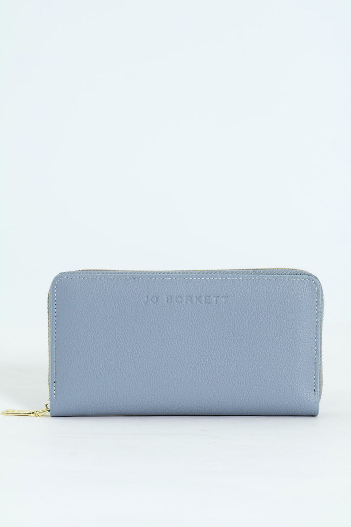 Charlotte Light Text Zip Around Purse - Pale Blue
