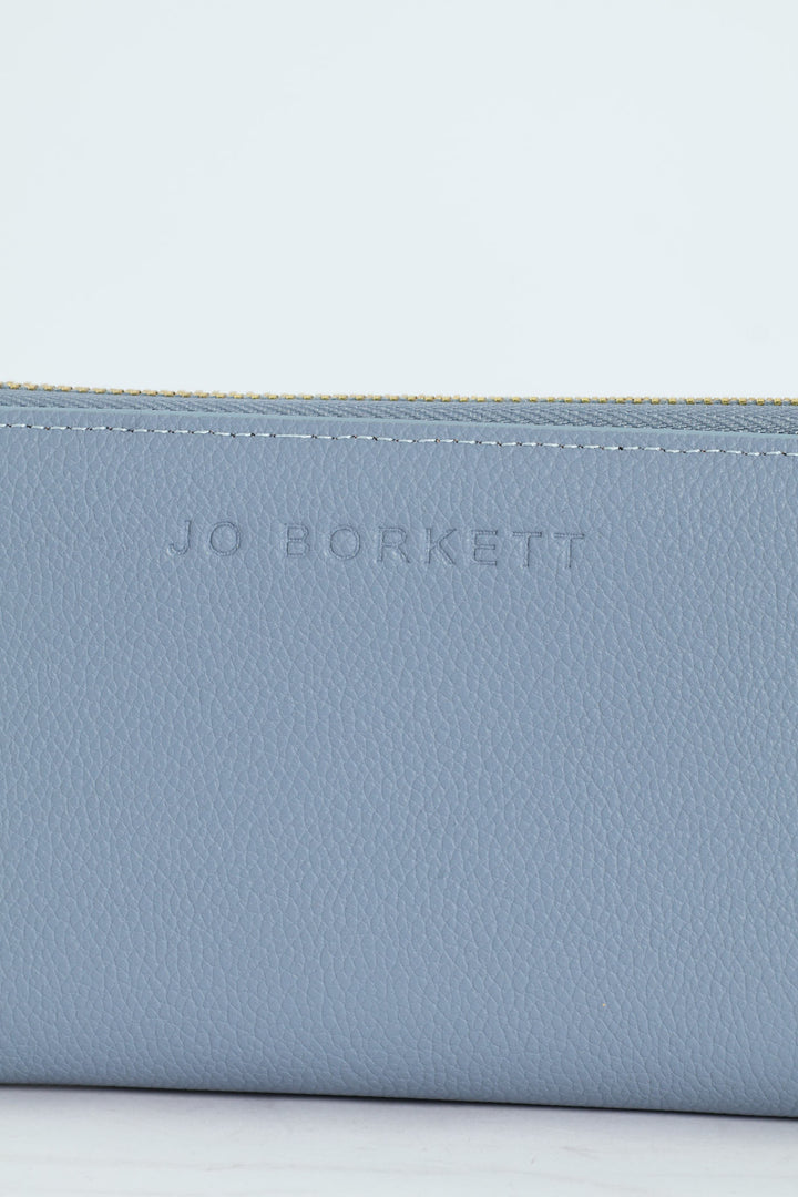 Charlotte Light Text Zip Around Purse - Pale Blue