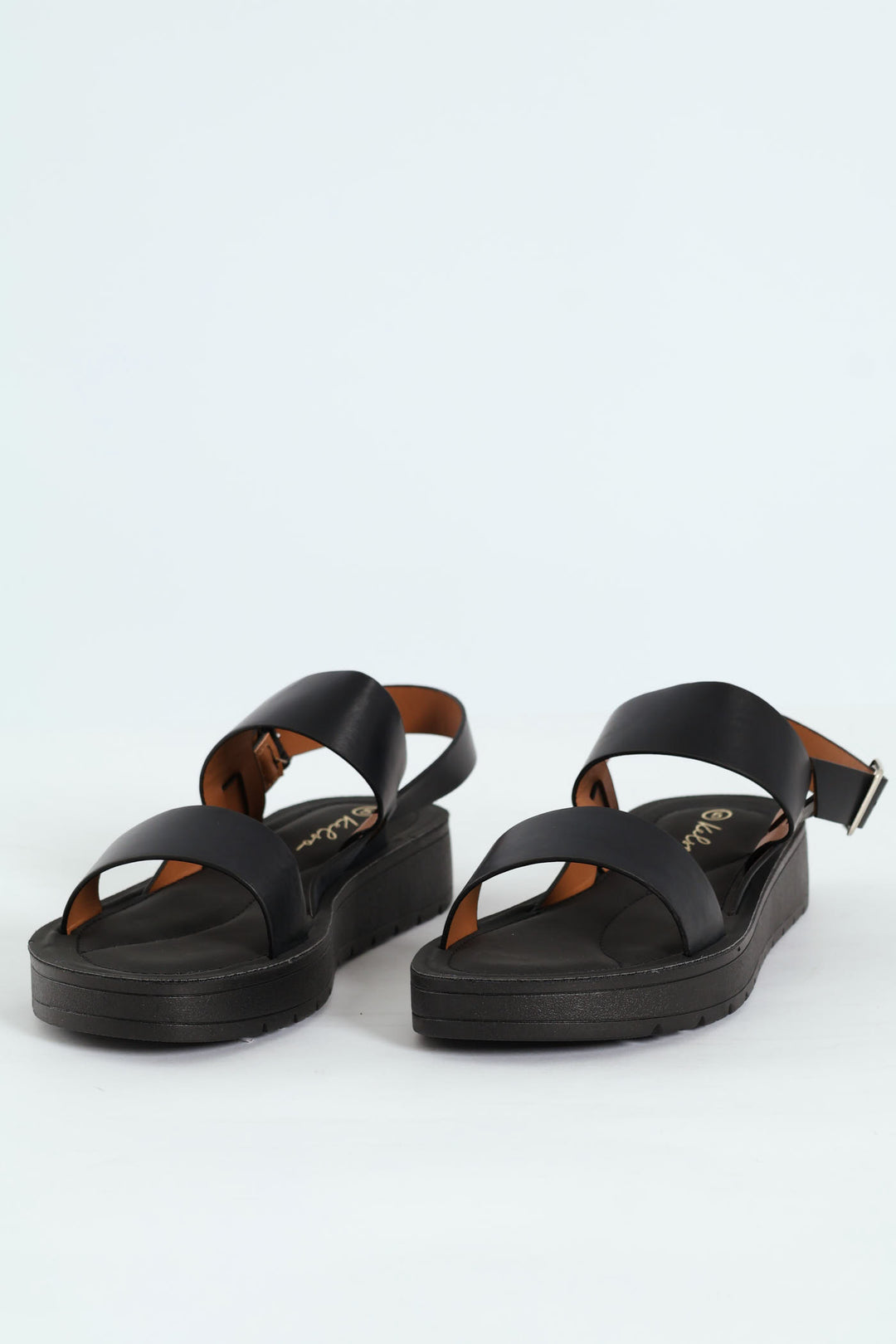 Slingback Double Strap Comfort Mule Sandal - Black