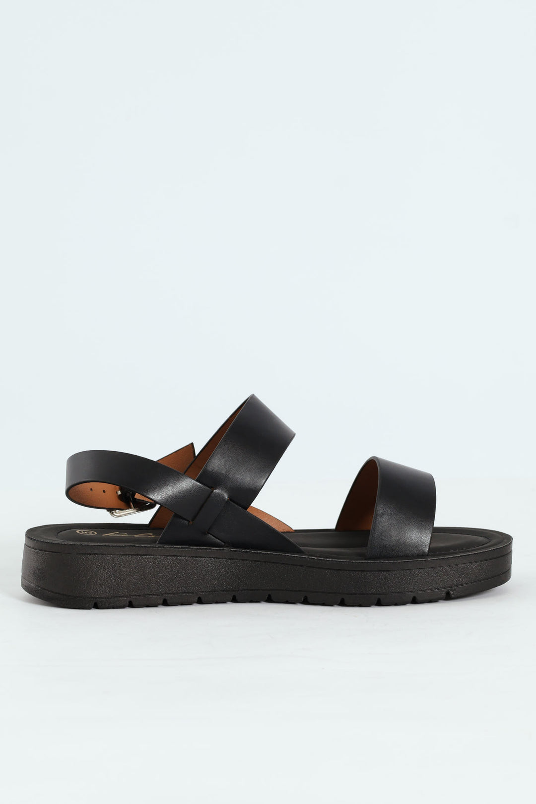 Slingback Double Strap Comfort Mule Sandal - Black
