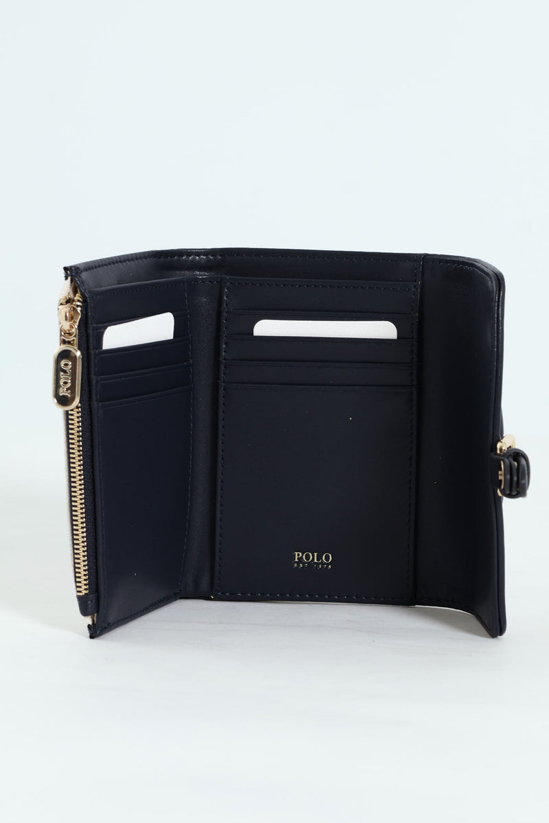 Compact Trifold Purse - Navy