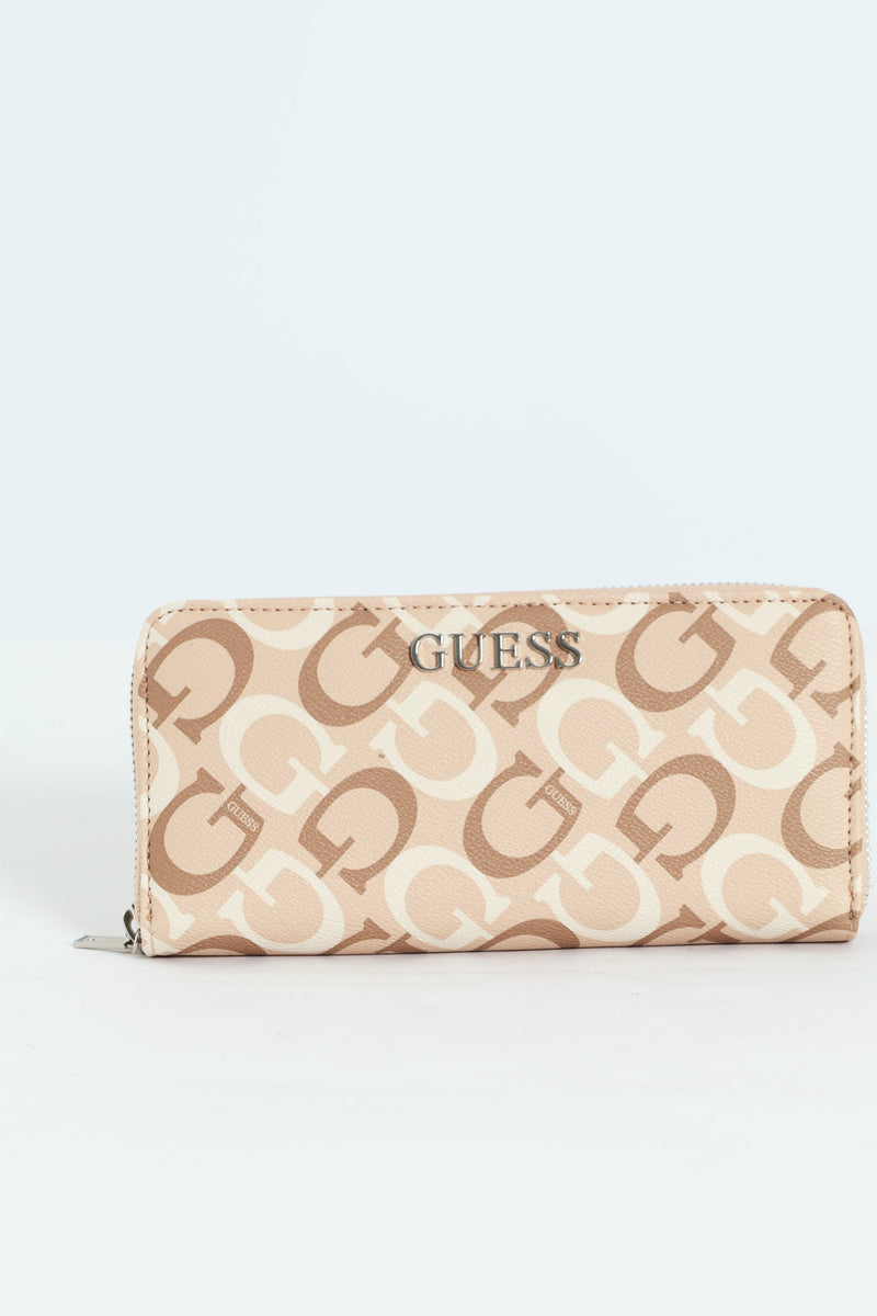 Abbas Large Zip Around Purse - Caramel