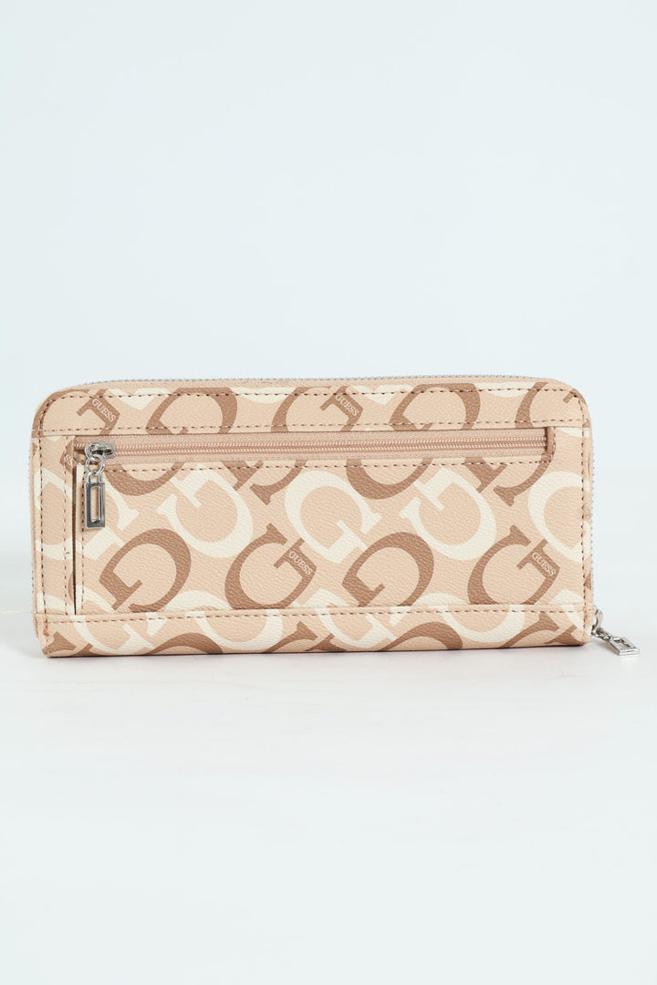 Abbas Large Zip Around Purse - Caramel