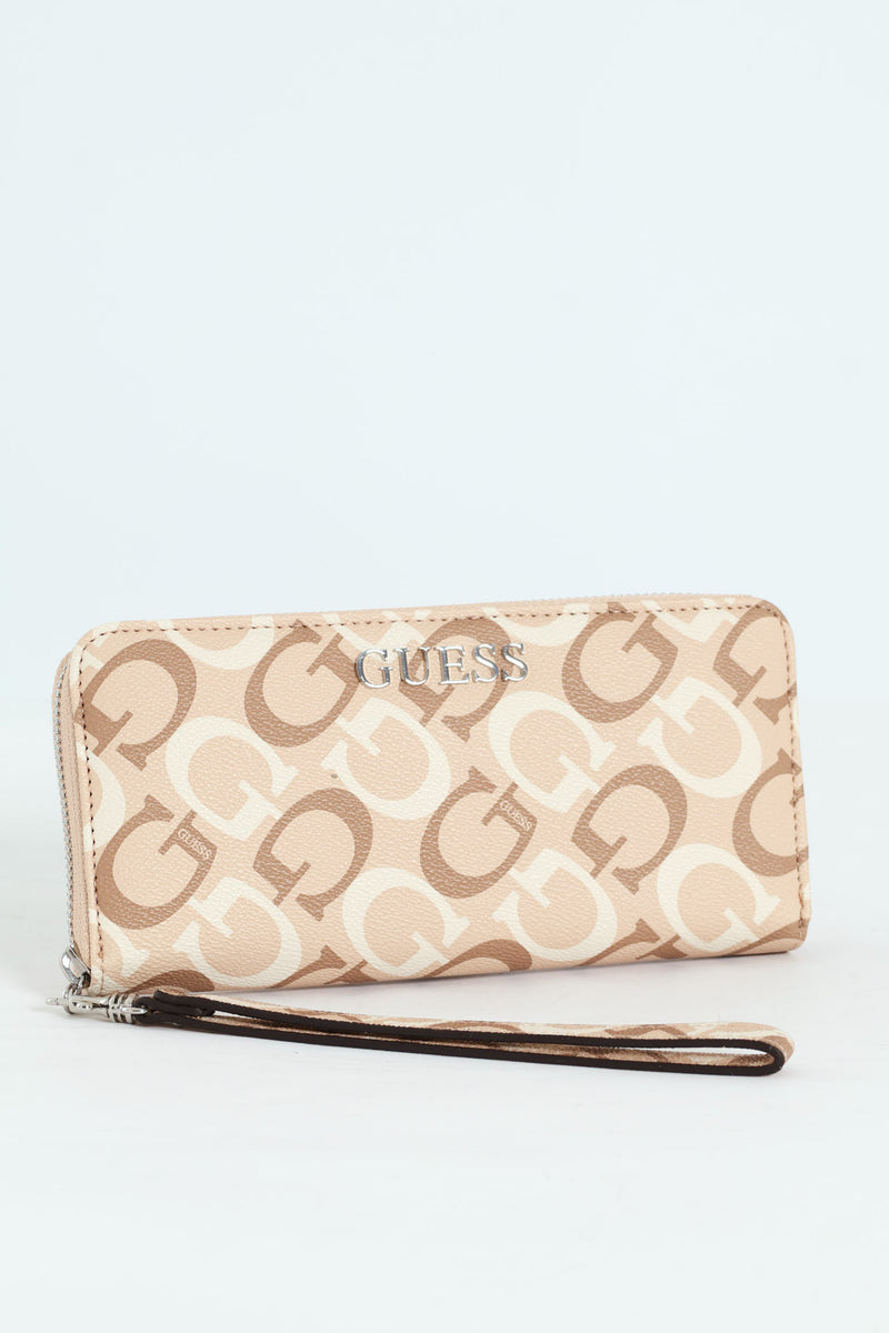 Abbas Large Zip Around Purse - Caramel