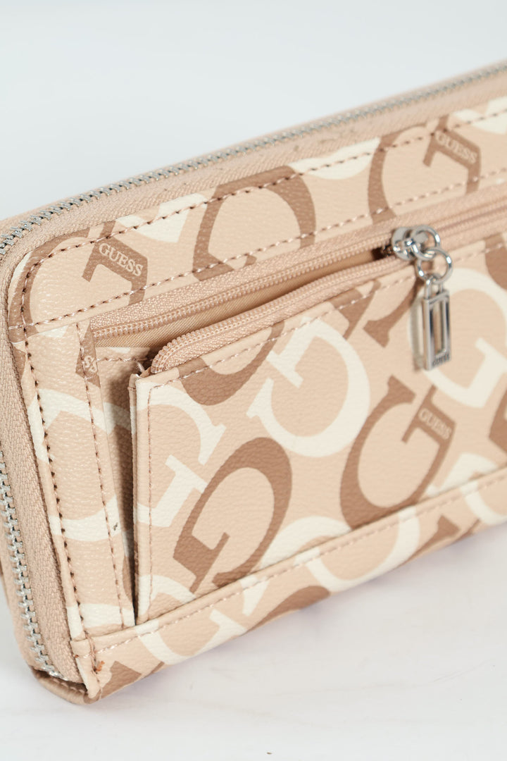 Abbas Large Zip Around Purse - Caramel