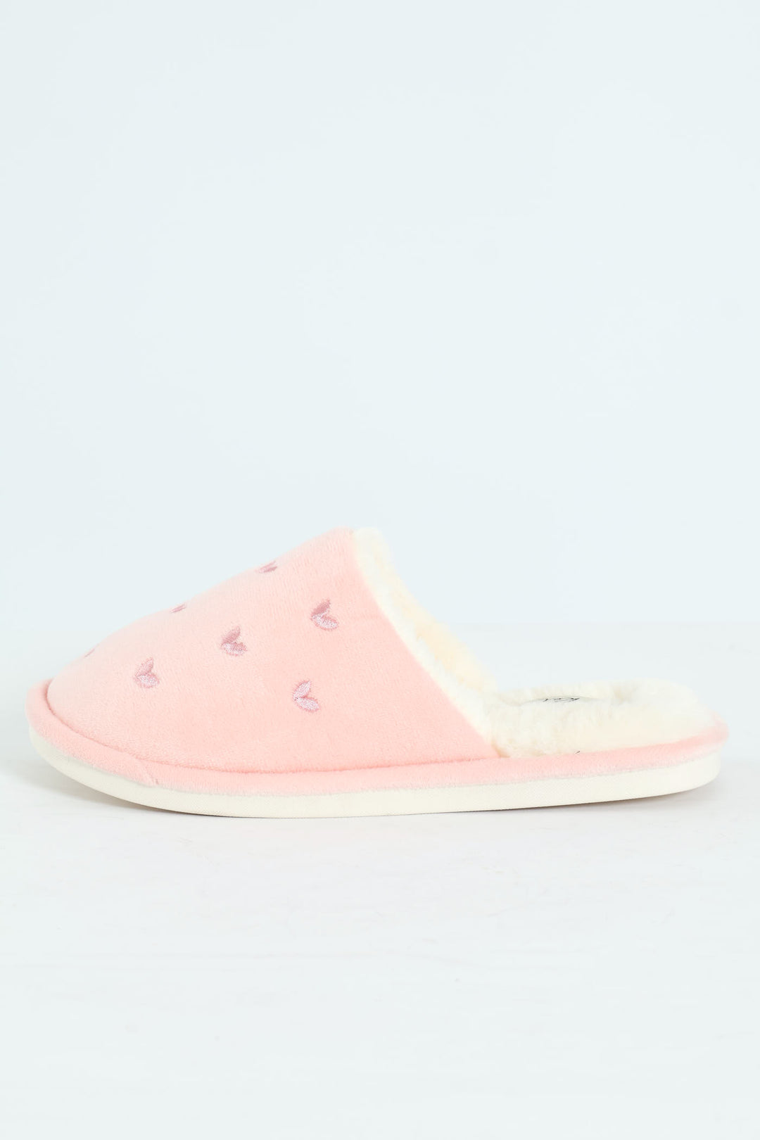 Small Embroidered Hearts Slipper - Blush