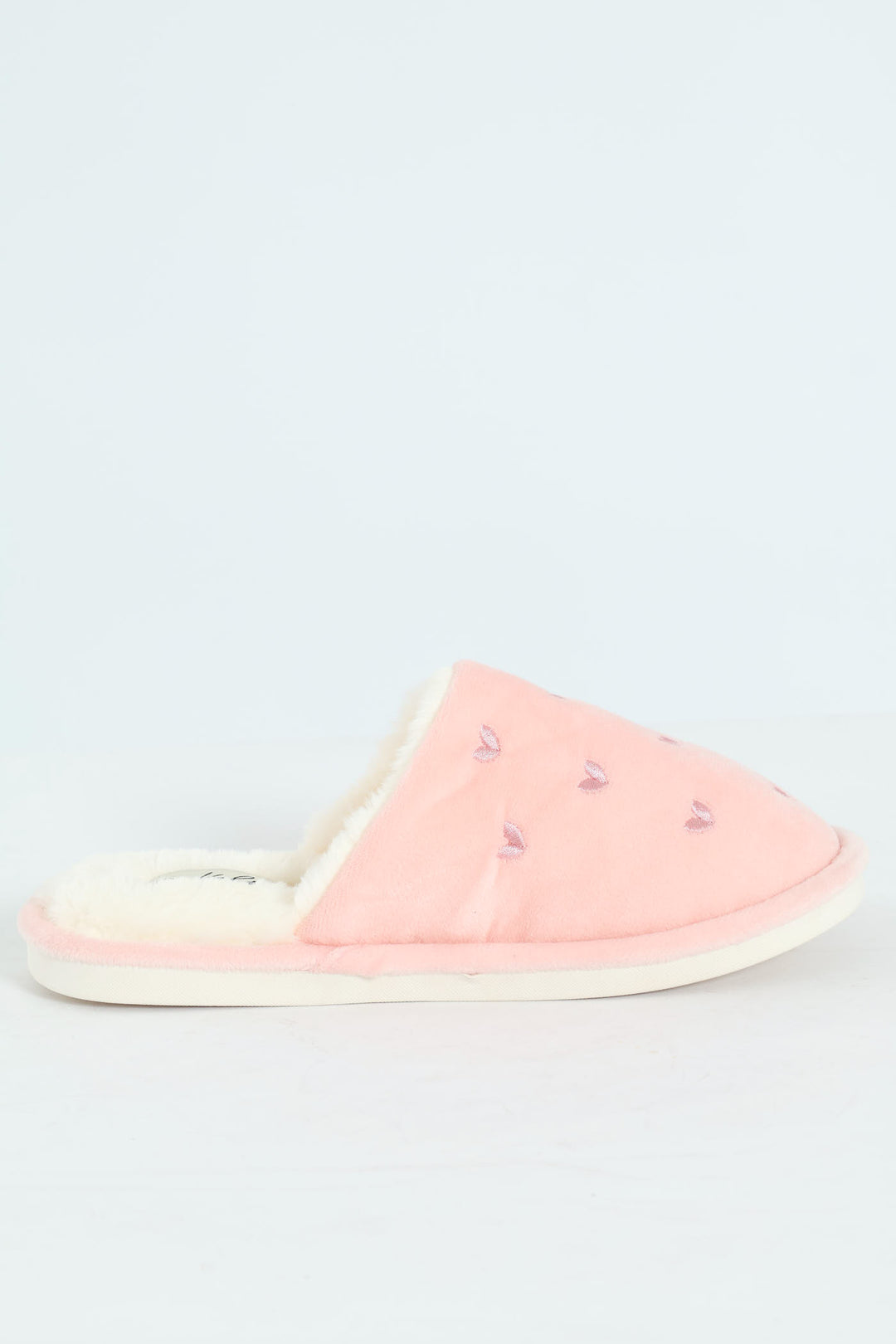 Small Embroidered Hearts Slipper - Blush