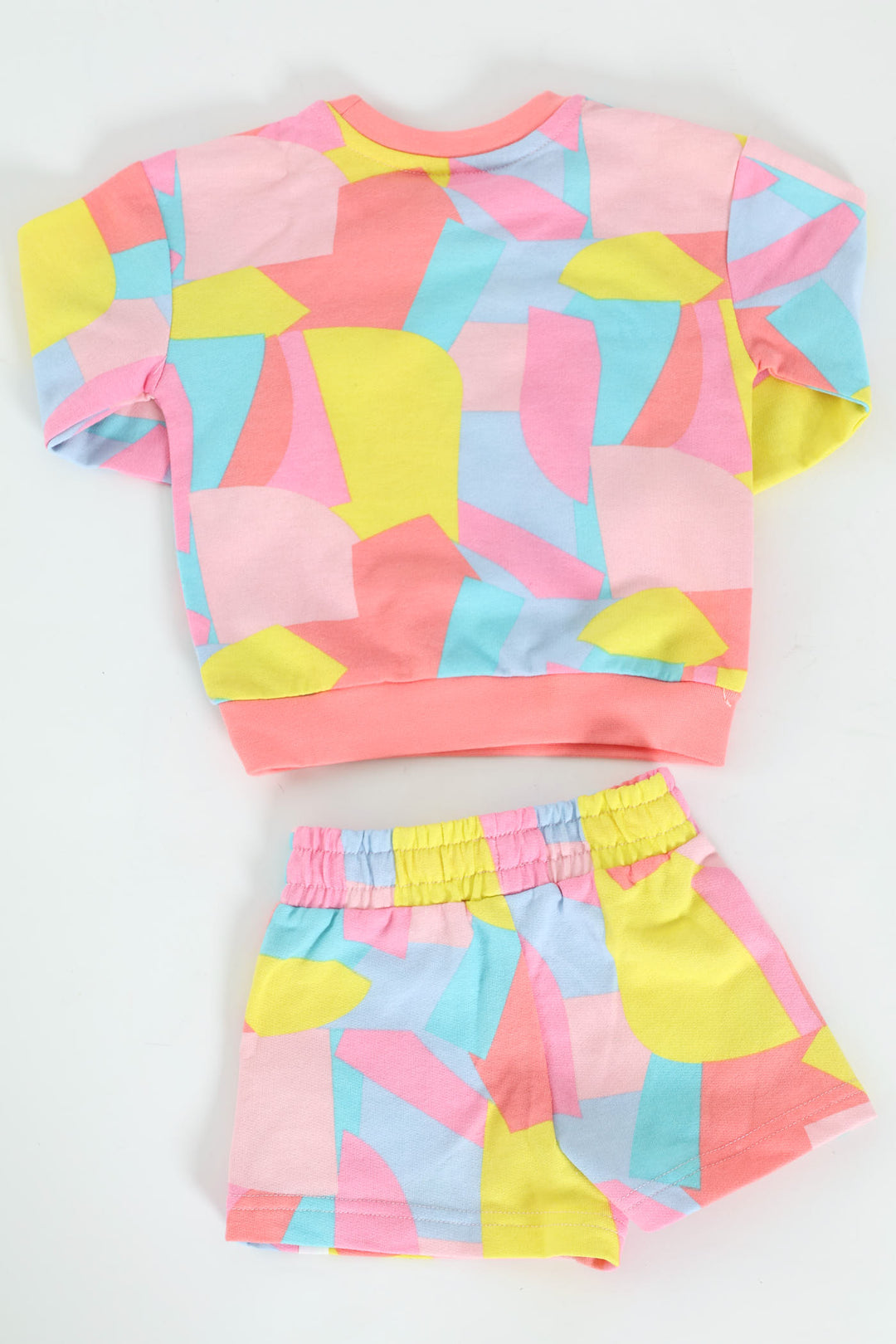 Pre-Girls Abstract Print Unbrushed Fleece Track Top & Short Set