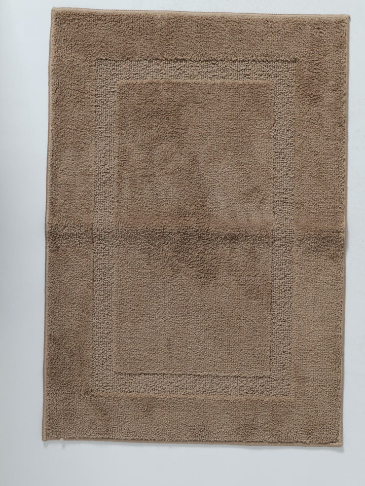 Tufted Border Small Bath Mat 1400GSM - Taupe
