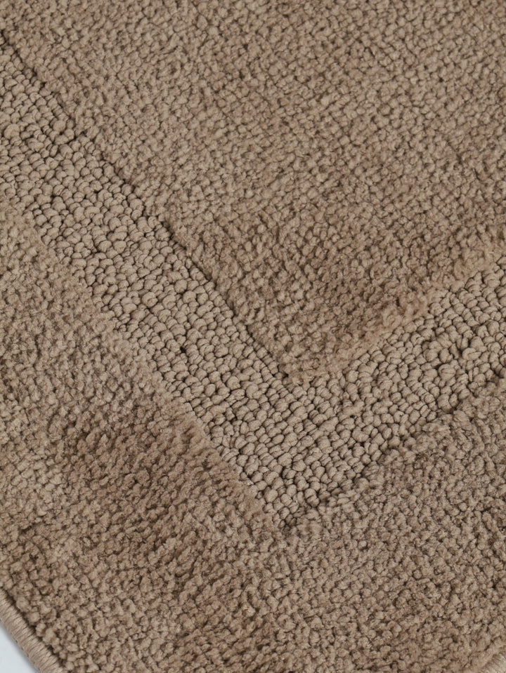 Tufted Border Small Bath Mat 1400GSM - Taupe