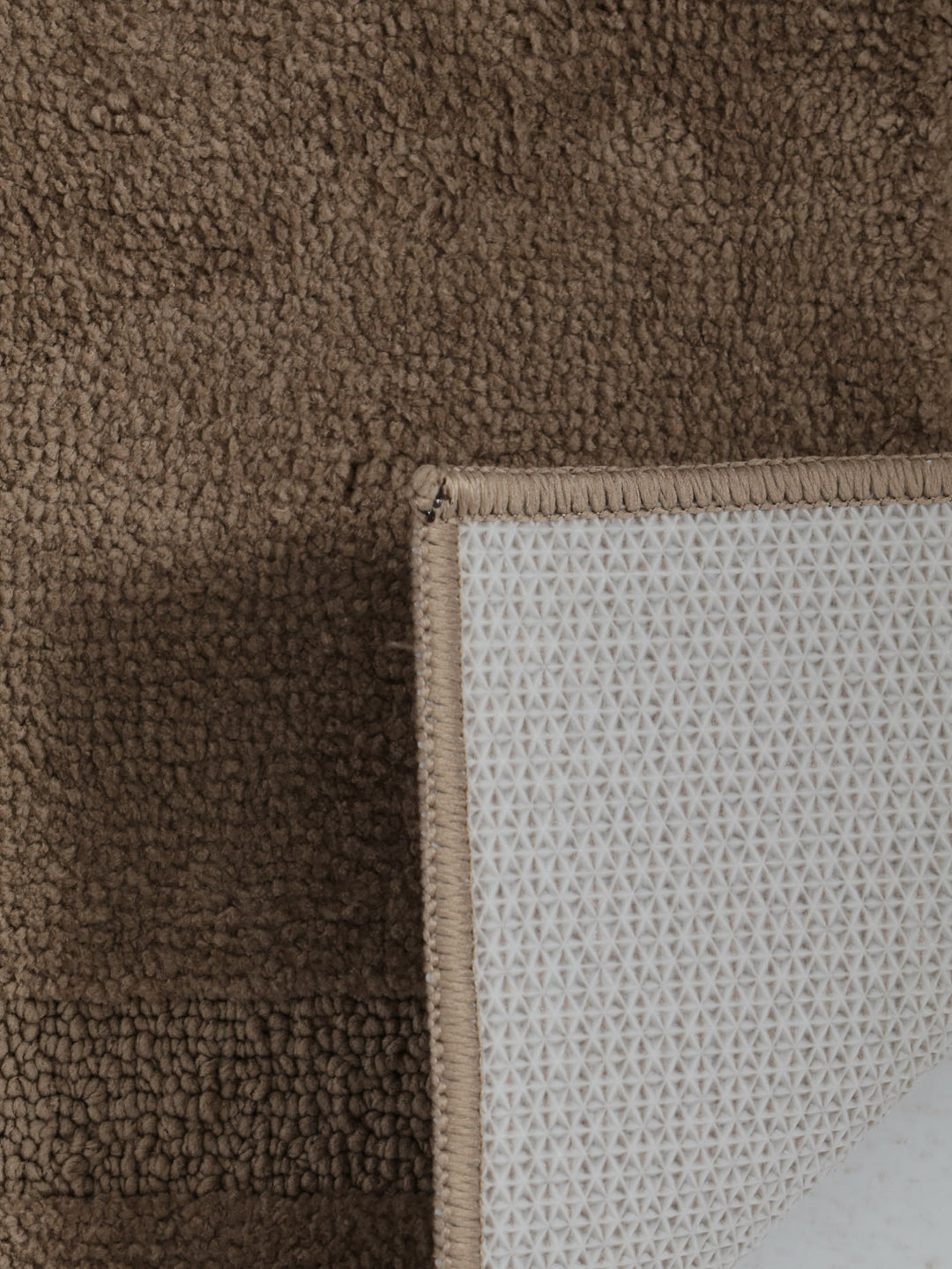 Tufted Border Small Bath Mat 1400GSM - Taupe