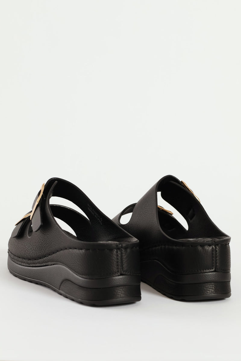 Platform Open Toe Sandal - Black