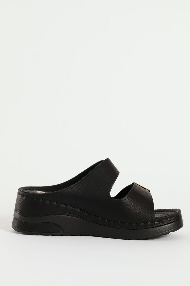 Platform Open Toe Sandal - Black
