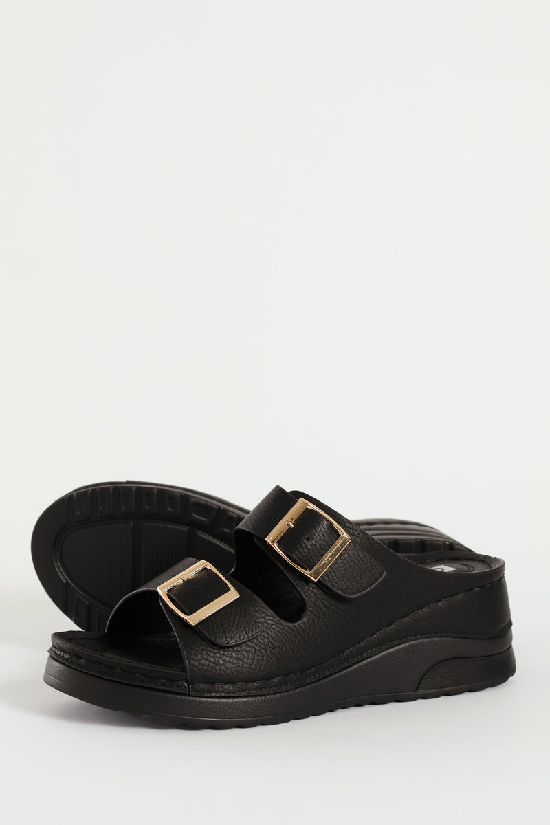 Platform Open Toe Sandal - Black
