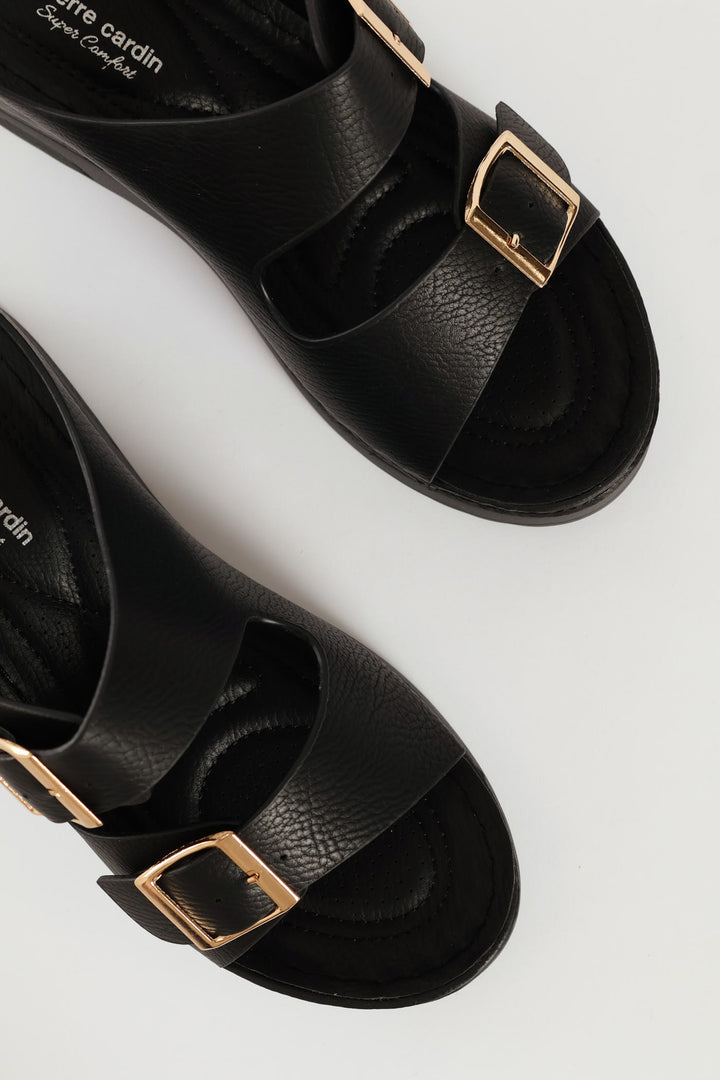 Platform Open Toe Sandal - Black