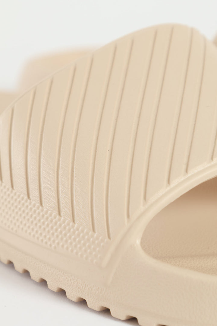 Blown Eva Slide With Stripe Upper Pattern - Stone