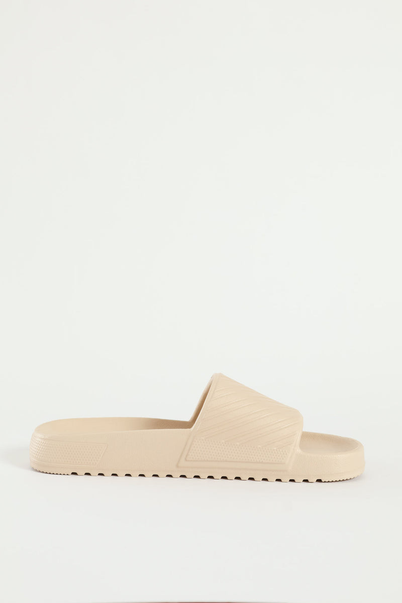 Blown Eva Slide With Stripe Upper Pattern - Stone