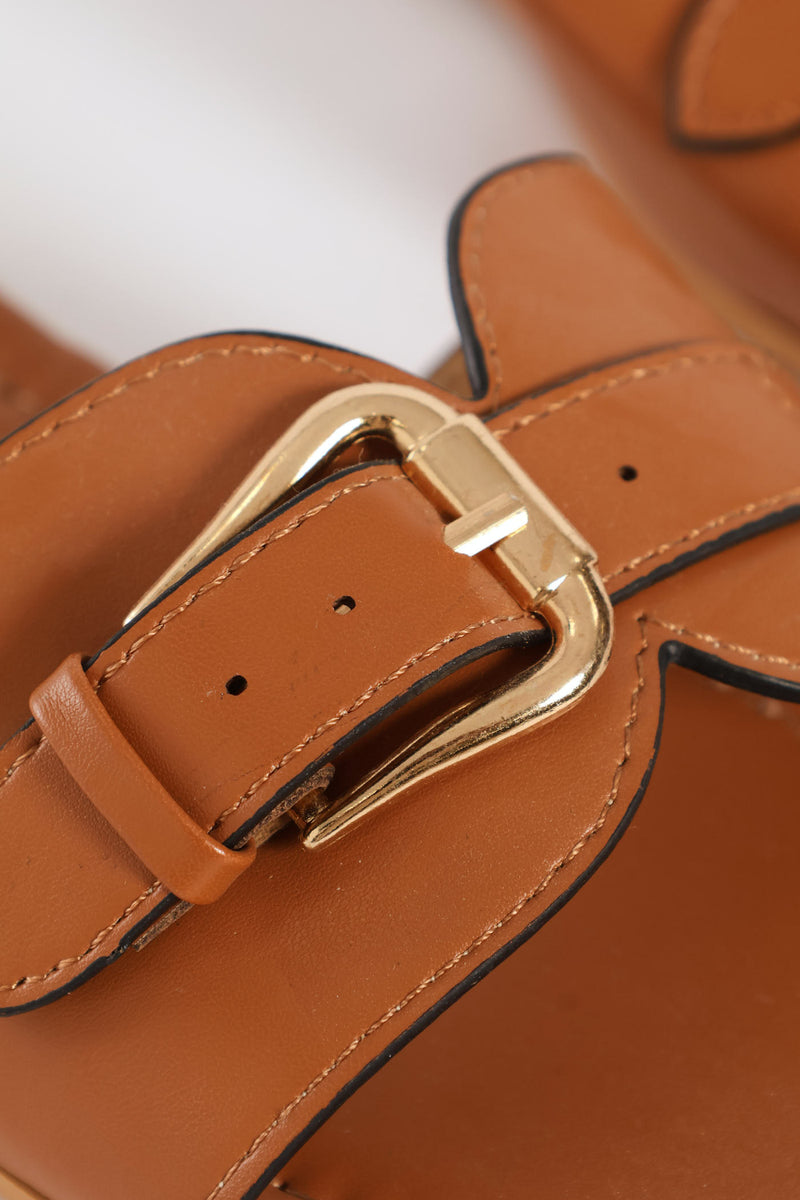 Diamond Shape Buckle Detail Sandal - Tan