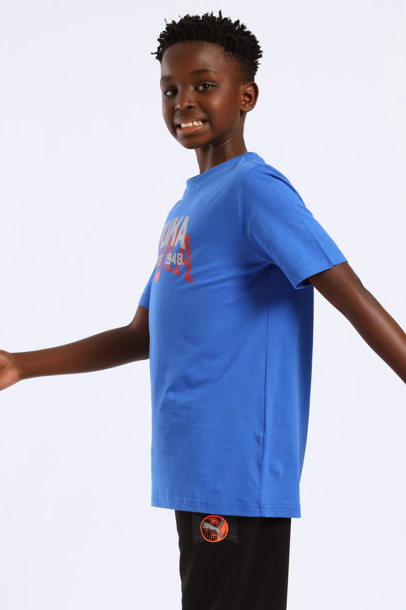 Boys Varsity Print Tee - Blue
