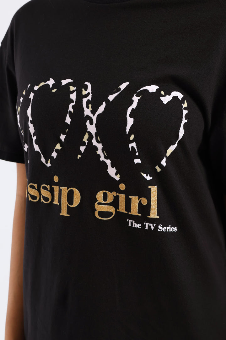 Girls Gossip Girl Sleep Dress - Black