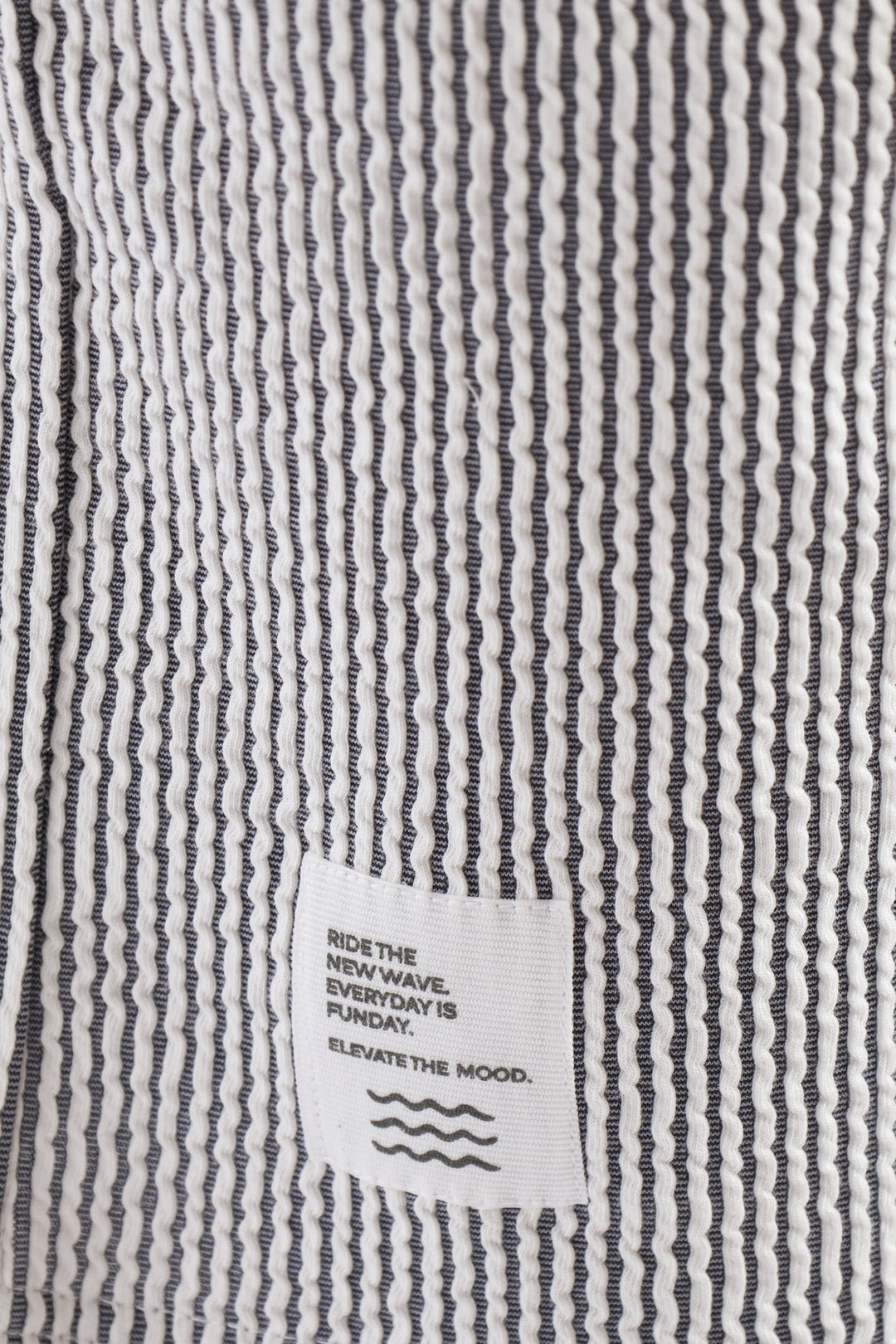 Boys Stripe Seersucker Textured Short - Denim/White