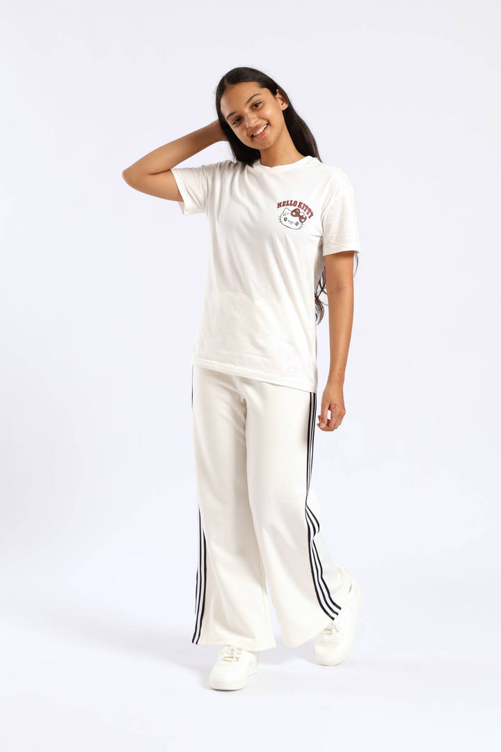 Girls Sport Wide Leg Pants - Milk